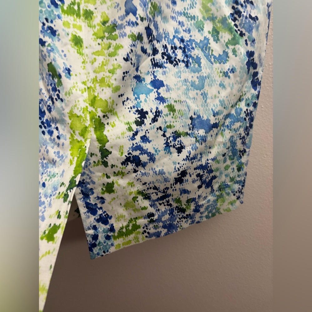 5/$15 MUST BUNDLE Ann Taylor Blue and Green Watercolor Print Pencil Skirt - Picture 5 of 6